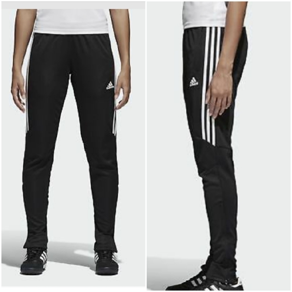 Adidas climacool pull on black white stripe workout casual track pants sz XS